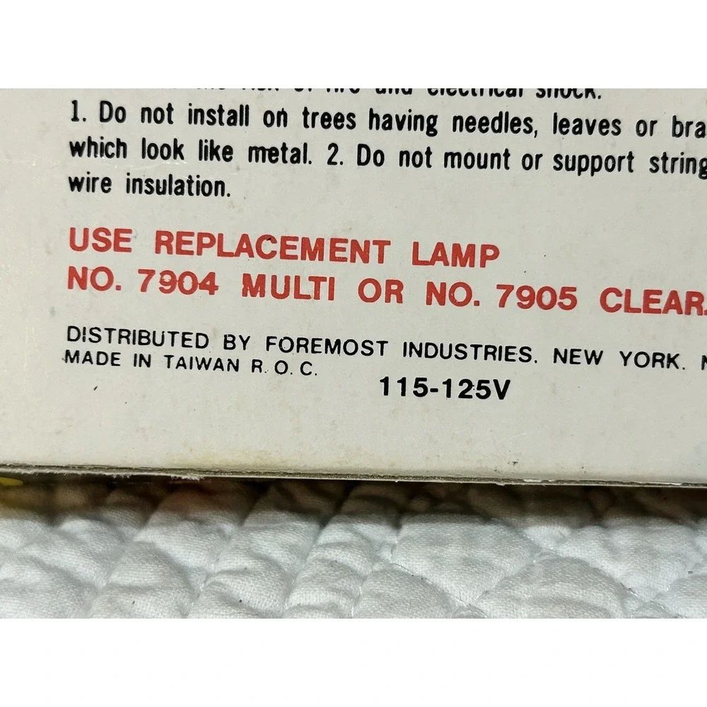 Vintage Foremost‎ Industries Indoor Outdoor Blue 50 Bulb Light Set